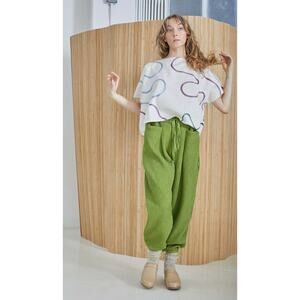 Rujuta Sheth S citron Green Waffle knit Joggers